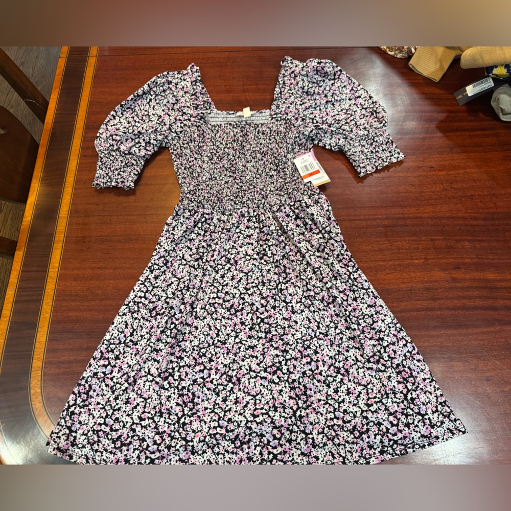 Riley & Rae Black and Pink Floral Casual Dress